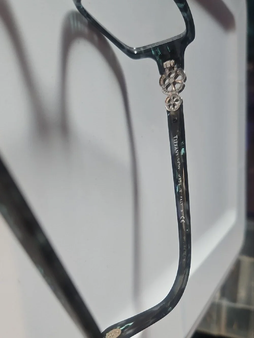Tiffany & Co. Black Women's Eyeglass Frames with Floral Metal Accents